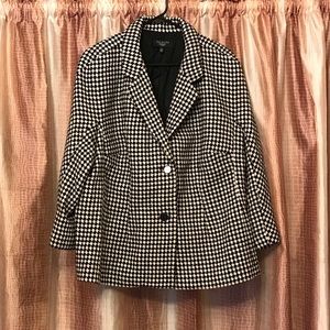 Talbots Black White Blazer Coat Jacket Size 18W